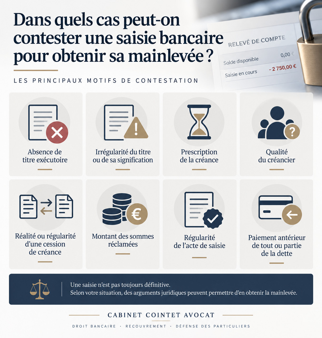 motifs contestation saisie